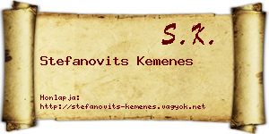 Stefanovits Kemenes névjegykártya